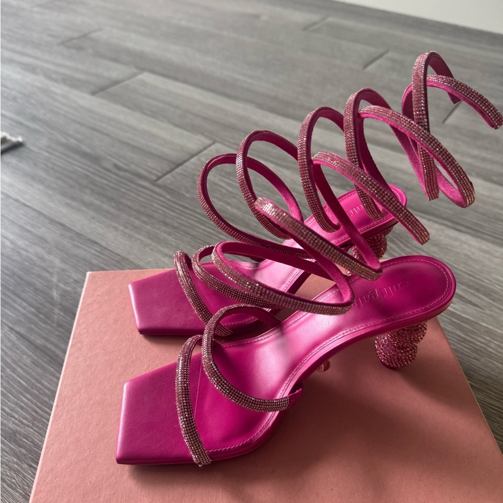 Cult Gaia Fuchsia Spiral Heels
